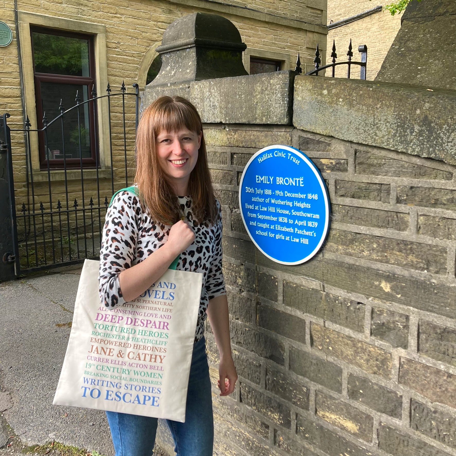 Me and Emily Bronte at Law Hill School, Halifax